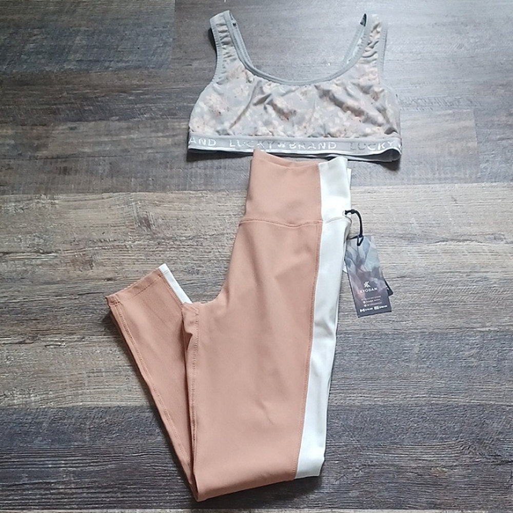 Bundle-NWT Kyodan leggings + free Lucky Brand bralet. GIRLS size Large.